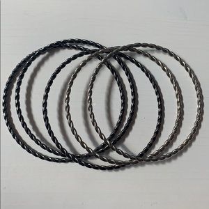 Silver and Chrome Bangles